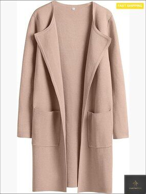 Open Front Long Cardigan Sweater Knit Coatigan Chic Classic Casual Jacket